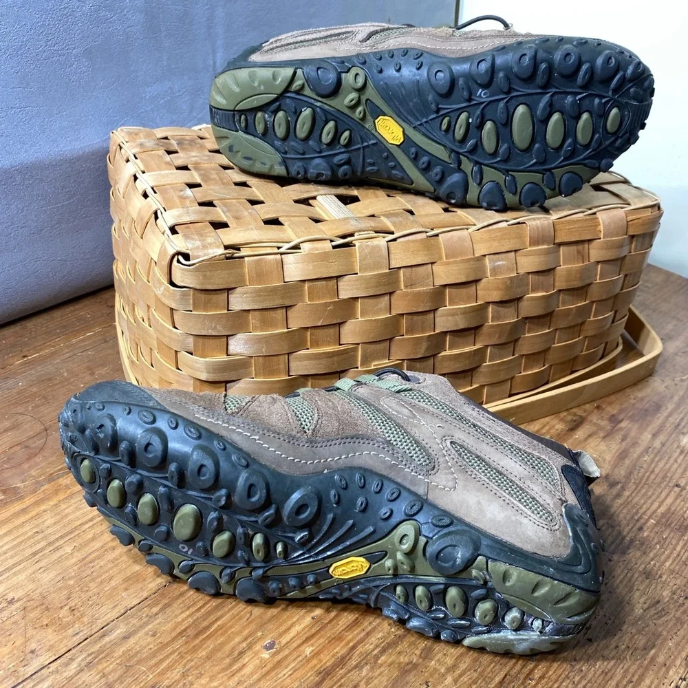 Merrell Chameleon Arc Brown Suede Hiking Shoes Women 9.5 Bungee Speed Lace Low